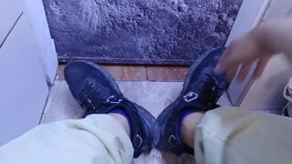 SHOWING MY DIRTY SNEAKERS AND MASSAGING MY SWEATY FEET - 4 image