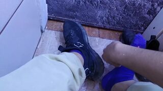 SHOWING MY DIRTY SNEAKERS AND MASSAGING MY SWEATY FEET - 5 image