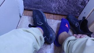 SHOWING MY DIRTY SNEAKERS AND MASSAGING MY SWEATY FEET - 6 image