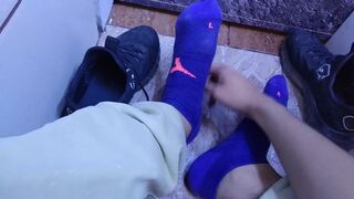 SHOWING MY DIRTY SNEAKERS AND MASSAGING MY SWEATY FEET - 7 image
