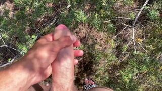 LAZY MASTURBATION IN THE GRASS WITH A HUGE CUM LOAD - 7 image