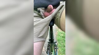 Inexperienced boy public flash dick on bike to strangers - 6 image