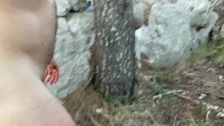 HAIRY BOY WANKING IN A FOREST - 9 image