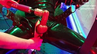Rubber Gimp In The Sling With CBT and Anal Play Made To Cum With Post Orgasm Torment - 14 image