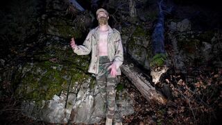 Life update, vlogging about my life changes in the public forest in a sexy military uniform. - 10 image