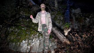 Life update, vlogging about my life changes in the public forest in a sexy military uniform. - 13 image