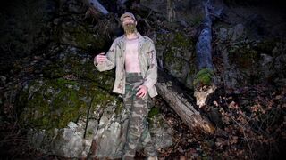 Life update, vlogging about my life changes in the public forest in a sexy military uniform. - 3 image