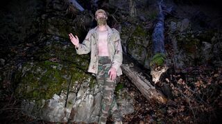 Life update, vlogging about my life changes in the public forest in a sexy military uniform. - 5 image