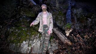 Life update, vlogging about my life changes in the public forest in a sexy military uniform. - 6 image