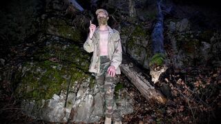 Life update, vlogging about my life changes in the public forest in a sexy military uniform. - 8 image