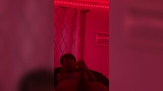 Black teen moans and jerks bbc till he busts a fat load - 11 image