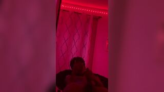 Black teen moans and jerks bbc till he busts a fat load
