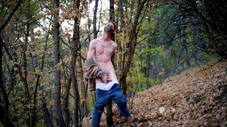 Wanking and fucking myself with a dildo in a public forest. Beautiful autumn evenings satisfy so well. - 8 image