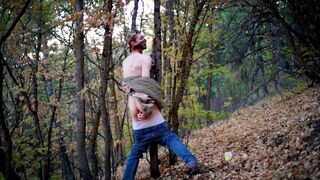 Wanking and fucking myself with a dildo in a public forest. Beautiful autumn evenings satisfy so well. - 9 image