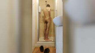 Sexy hairy guy getting shower - 12 image