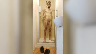 Sexy hairy guy getting shower - 14 image