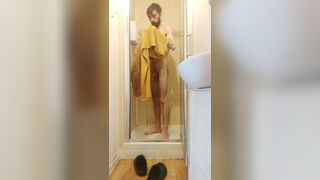 Sexy hairy guy getting shower - 15 image