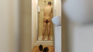 Sexy hairy guy getting shower - 6 image