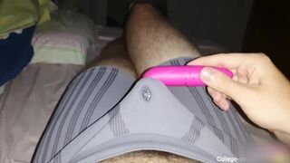 Solo masturbation with two vibrators at the same time, cum through underwear - 12 image