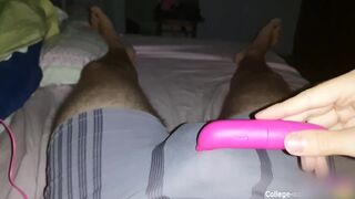 Solo masturbation with two vibrators at the same time, cum through underwear - 4 image
