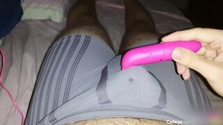 Solo masturbation with two vibrators at the same time, cum through underwear - 7 image