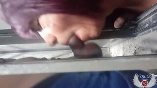 Caught by the Window. I discover a horny bitch masturbating and watching porn, I make her suck my cock and I fuck her bareback - 6 image