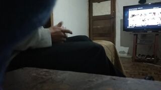 She Secretly Filmed Him and Jerks Off Watching Porn