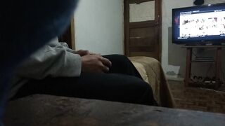 She Secretly Filmed Him and Jerks Off Watching Porn