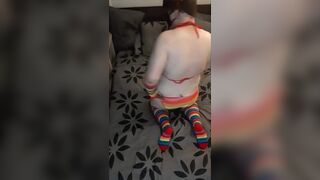 Horny Chubby Femboy in Rainbow Bikini - 10 image