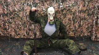Russian Military Man PUMPS His stomach with A PUMP and Cums in Your FACE!!! - 4 image