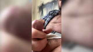 Dad with a dirty jock escapes work to bust a load
