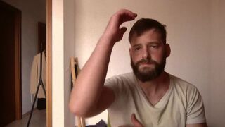 Hot straight bearded guy wank his cock and shows muscles - 10 image