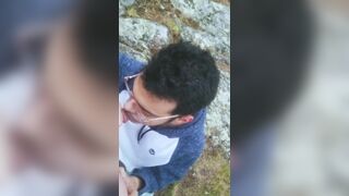 NEXT DOOR ANON COLLEGE CAMPER GIVES ME HEAD OUTSIDE OUR CAMPSITE - 12 image