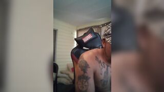 Military veteran teasing and jacking off sexy cock part 4 (bouncing ass on dildo) - 4 image
