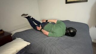 Selfbondage in a Hogtie while Hooded and Plugged - 4 image