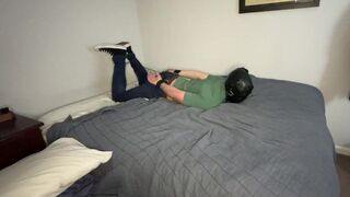 Selfbondage in a Hogtie while Hooded and Plugged - 9 image