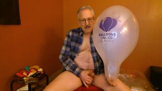 Balloonbanger 68) Three Medium Sized Balloons - Pop Jerk Cum - Daddy - 5 image