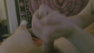 My trans friend gives me a long handjob with explosive cumshot