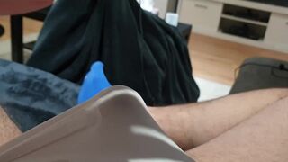 German Chubby Men Jerk off in bodysuit and cute toe socks (Horny Underwear) - 10 image