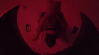 Sexy crossdresser gets double creampie on the red panic room