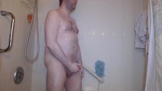 In The Shower Stroking my Hard Cock. - 3 image