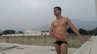 Exhibitionist hunk naked in his terrace (Terrace pt 1) - 10 image