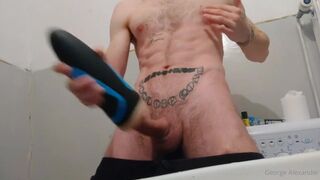 Giving fleshlight a good pounding session in the bathroom. With final close-up cum. - 12 image
