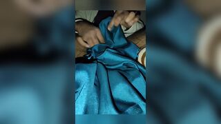 Dick head rub with satin silky green saree of neighbour chachi (29) - 15 image