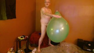 Balloonbanger 65) Inflating, Busting and Jerking w 3 Busted Balloons - 2 Large and 1 Giant Latex Balloon - 11 image