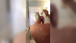Johnny Hanes shaves his head bald and fucks his hole with a dildo. - 3 image