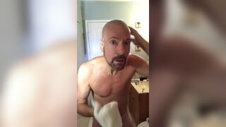 Johnny Hanes shaves his head bald and fucks his hole with a dildo. - 5 image