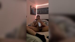 Fleshlight double orgasm fuck and cum