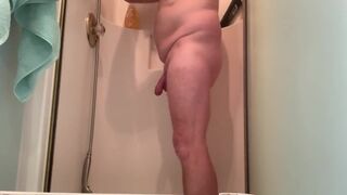 Big White Uncut Cock in the Shower - 3 image