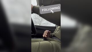 Driving and showing my dick for the truck driver - 8 image